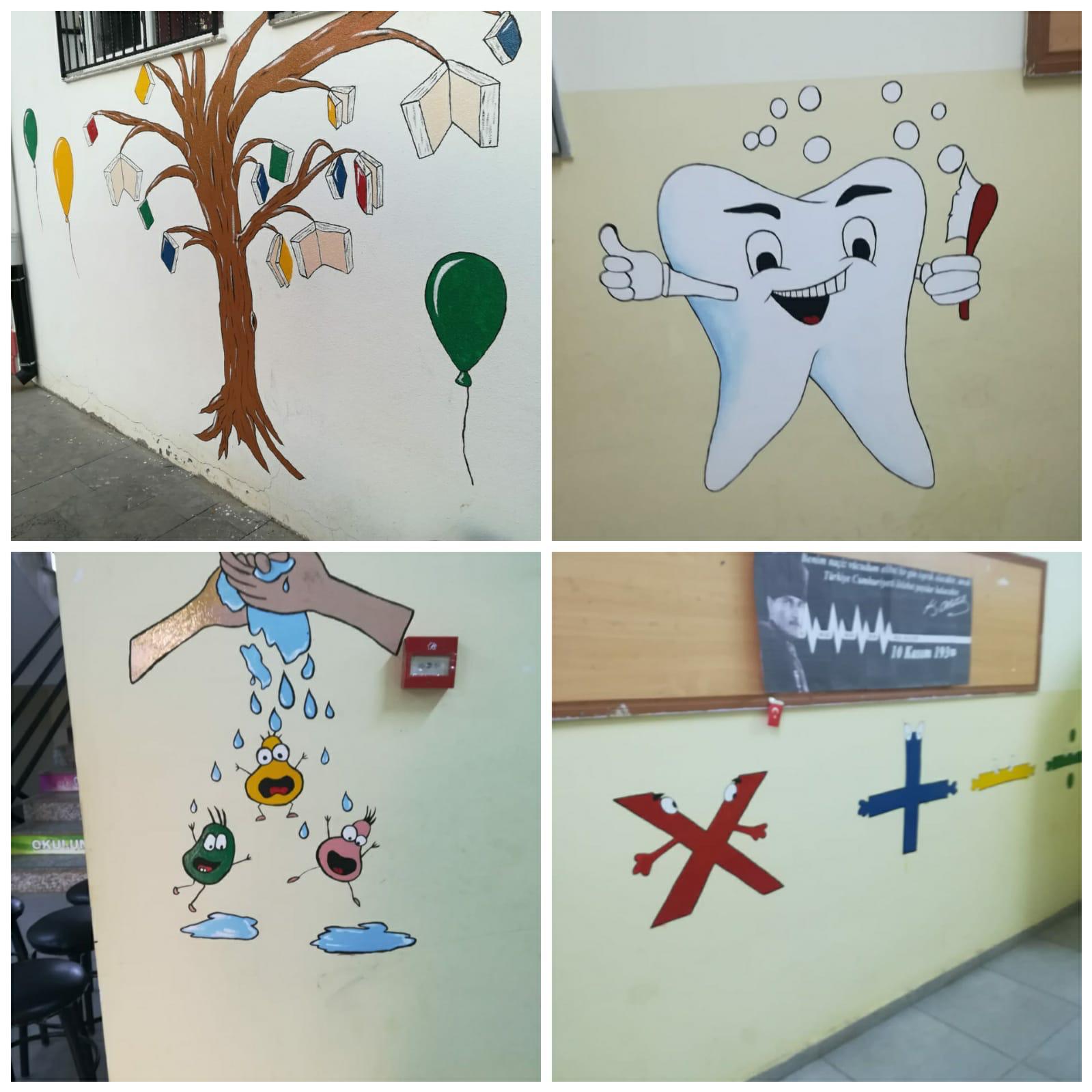 Nurdağı'nda Okul Duvarları KSÜ Öğrencilerine Tuval Oldu