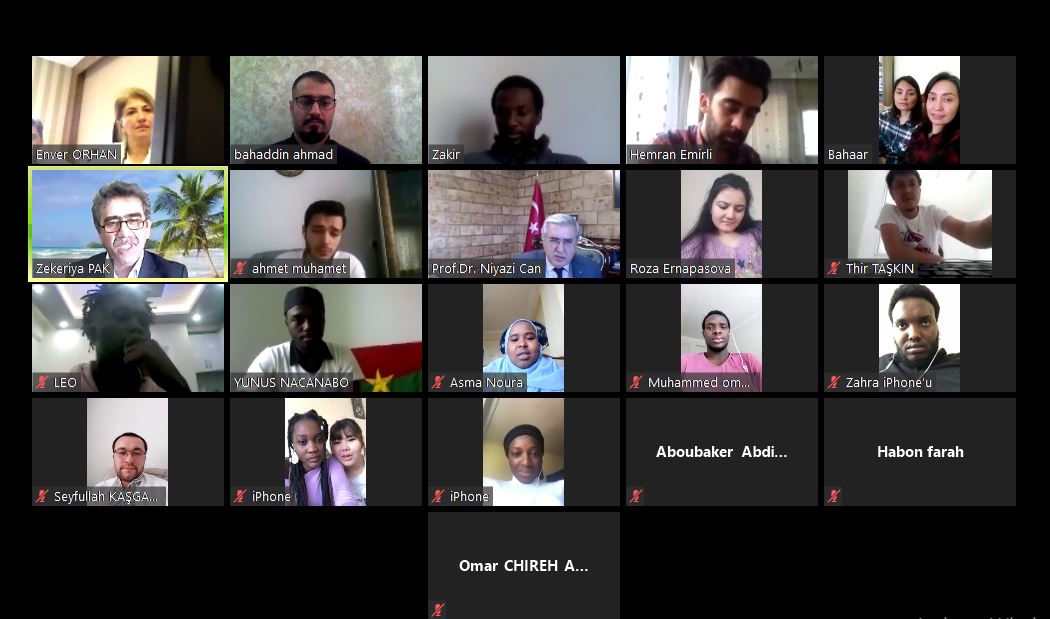 Rektör Can, Üniversitemizde Eğitim Gören Yabancı Uyruklu Öğrencilerle Video Konferansla Bir Araya Geldi