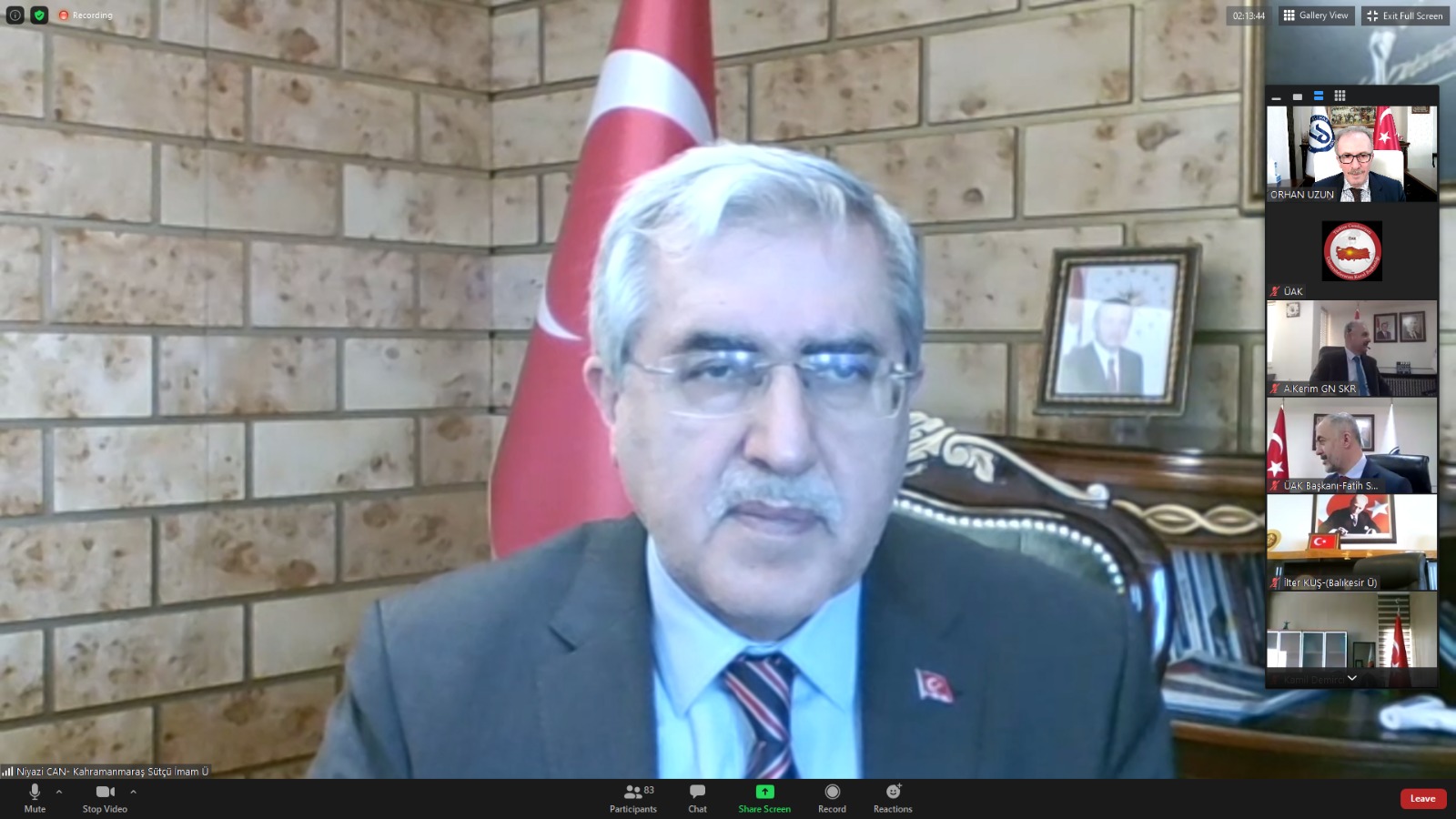 Üniversitemiz Rektörü Prof. Dr. Niyazi Can, Video Konferans Yöntemiyle Gerçekleştirilen Üniversitelerarası Kurul Toplantısına Katıldı