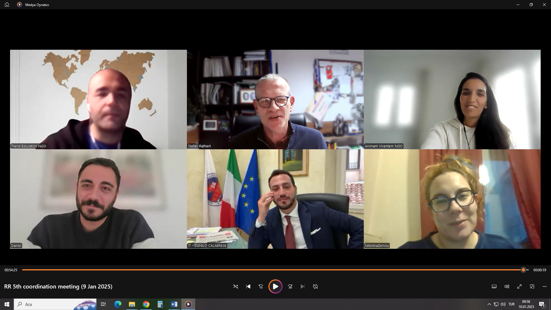 “DAYANIKLI MÜDAHALECİLER: Doğal Afetler Sonrasında Görevli Personel İçin Psikolojik Dayanıklılık ve Destek”  Projesinin Beşinci Çevirim İçi Koordinasyon Toplantısı Gerçekleştirildi 